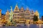 Evening view at the historic market square in Brussels