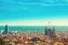 Scenic view over the city of barcelona with a view to the sea