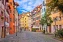 Scenic view through the narrow streets of the old town of Nuremberg