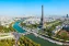 Birds eyes view on the Paris City Center with Eiffel Tower